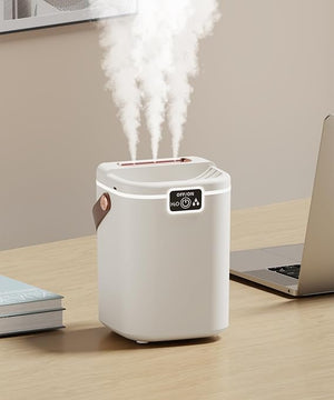 2L Large Capacity Thriple Spray Humidifier Digital Display USB Charging 5 Gears Cool Mist Maker with Night Light for Home Office