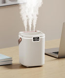 2L Large Capacity Thriple Spray Humidifier Digital Display USB Charging 5 Gears Cool Mist Maker with Night Light for Home Office