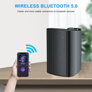 6.5" 400W 2PCS Indoor Outdoor Bluetooth Speakers Wall Mount Speakers Waterproof Weather Resistant For Patio Garage Home