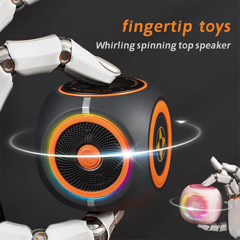 Mini Fingertip Gyro Bluetooth Speaker Portable Wireless Spinner Speaker With RGB Light Stylish Stress Relief subwoofer gifts